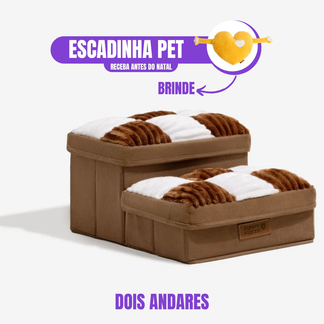 [OFERTA DE NATAL] Escada Para Pet Artesanal com Espaço Interno + Brinde